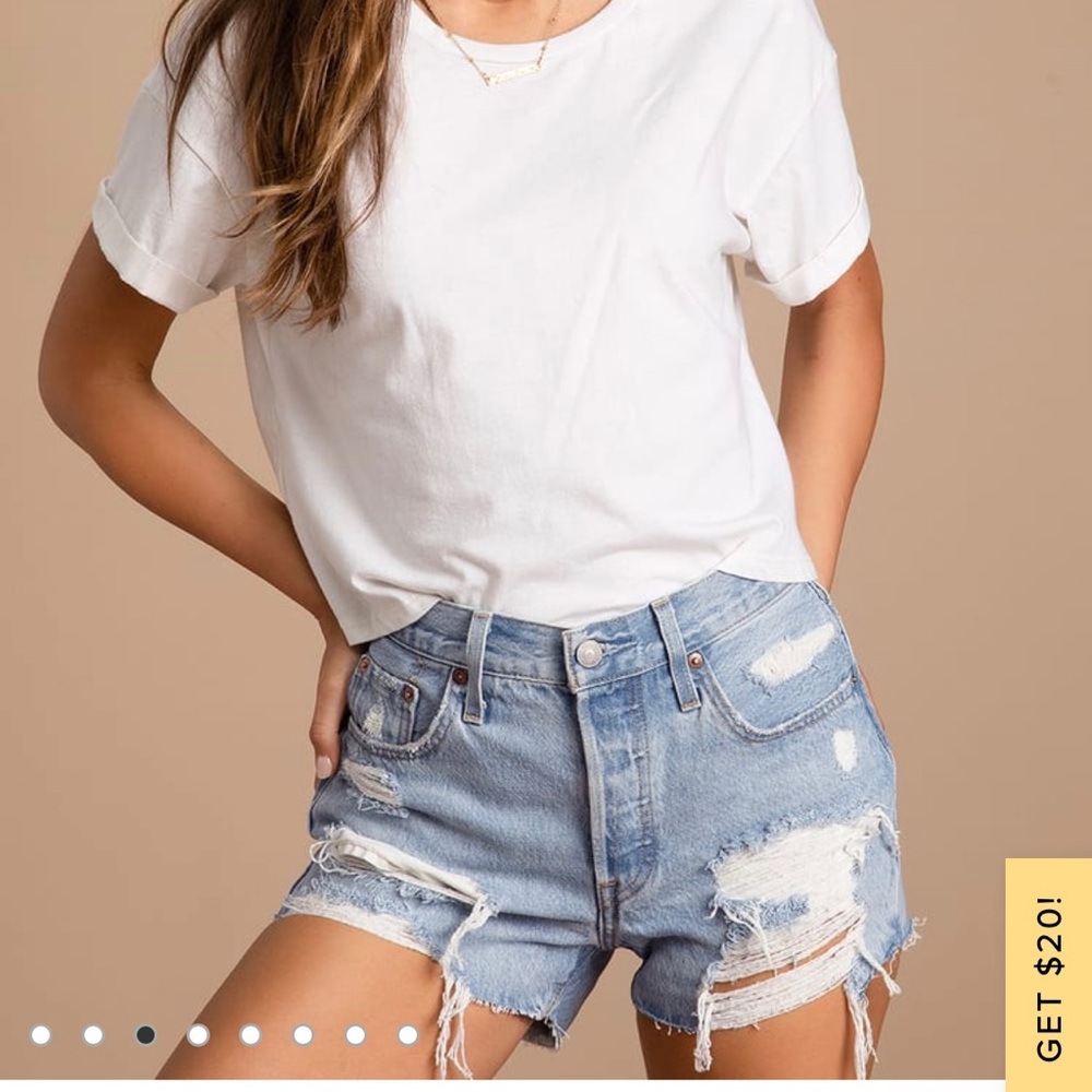 Levi’s Custom Distressed Cut Off Jean Shorts